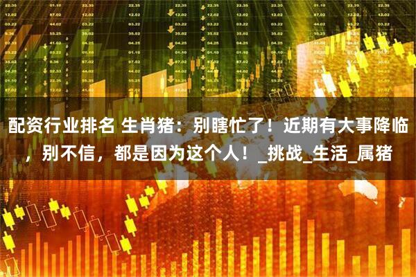 配资行业排名 生肖猪：别瞎忙了！近期有大事降临，别不信，都是因为这个人！_挑战_生活_属猪